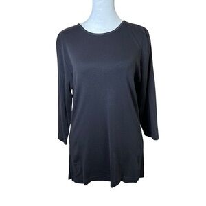 Antthony Original Anthony Basic Black Stretch Pullover Tunic Top 3/4 Sleeve Sz S